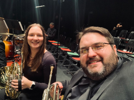 Performing in the North Mississippi Symphony with Andrea Mason, MSU Sophomore Horn Performance major! 